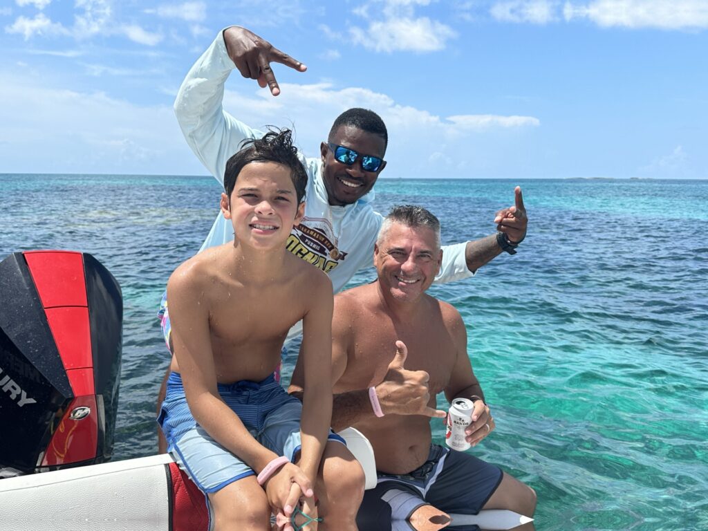 Swimming pigs Feeding the sharks